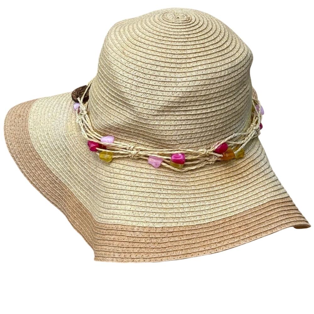 Tan & Pink Stone Panama Jack Sun Hat
